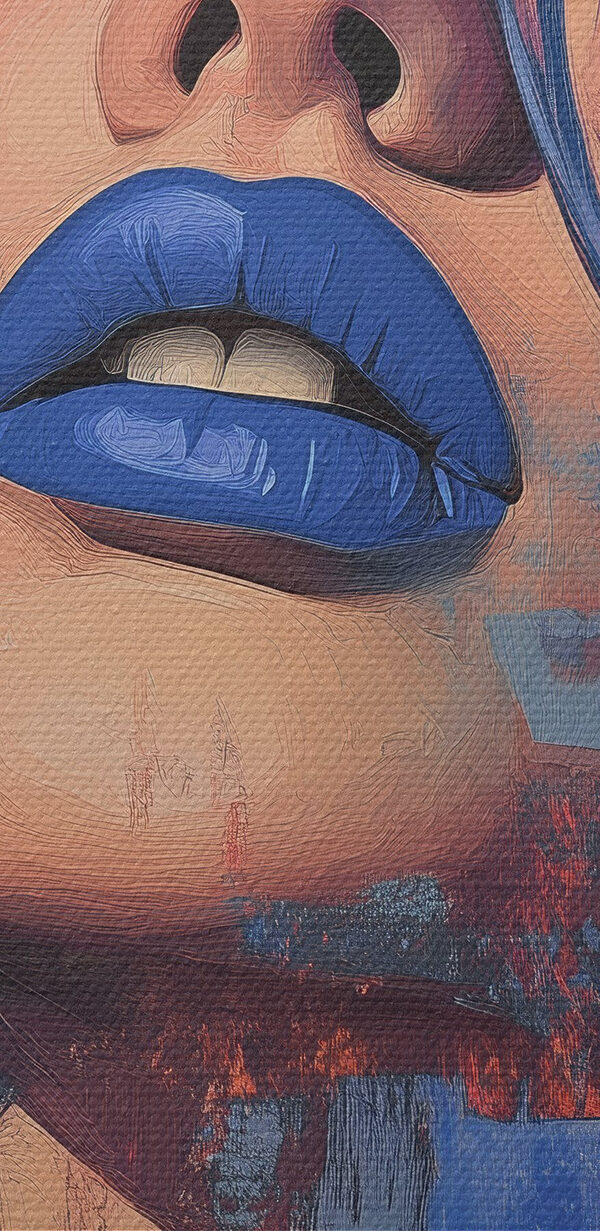 Femme aux cheveux et au rouge à lèvres bleus Femme aux cheveux et au rouge à lèvres bleus