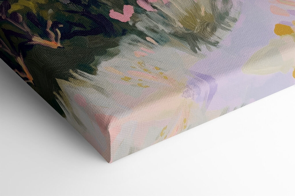 Painting of a landscape with trees and hills