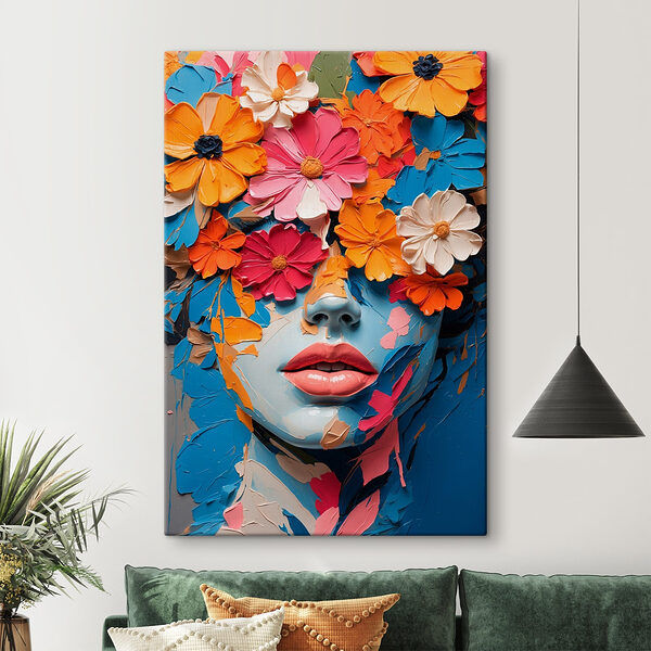 Visage couvert de fleurs Visage couvert de fleurs