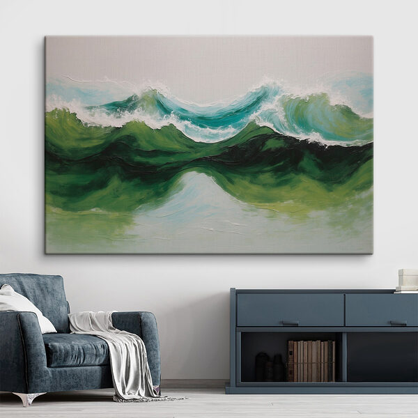 Peinture de vagues vertes et bleues Peinture de vagues vertes et bleues