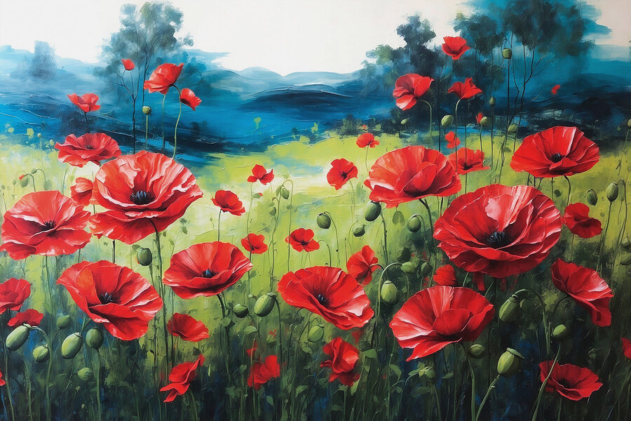 Peinture de fleurs rouges Peinture de fleurs rouges
