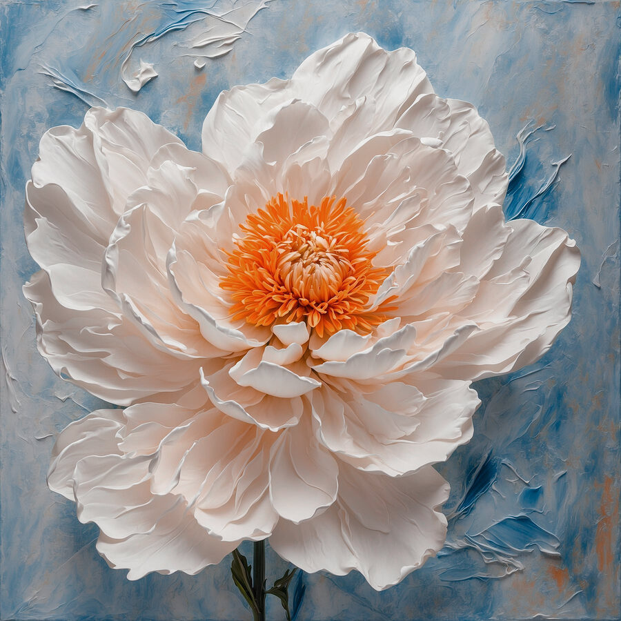 Fleur blanche avec centre orange Fleur blanche avec centre orange