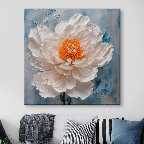 Fleur blanche avec centre orange Fleur blanche avec centre orange