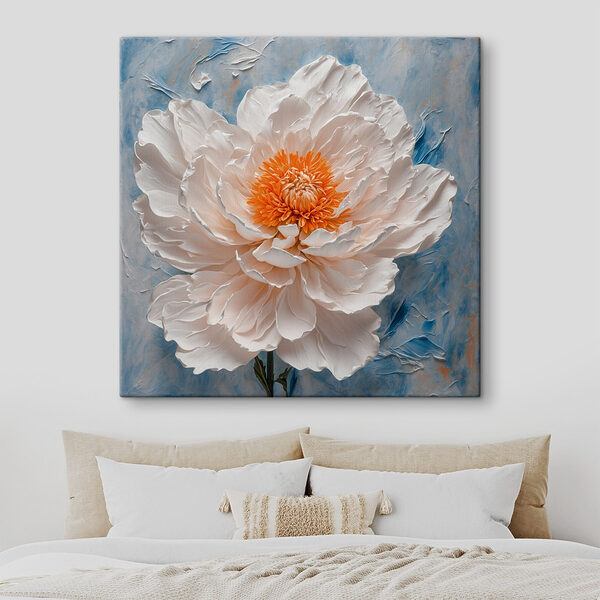 Fleur blanche avec centre orange Fleur blanche avec centre orange