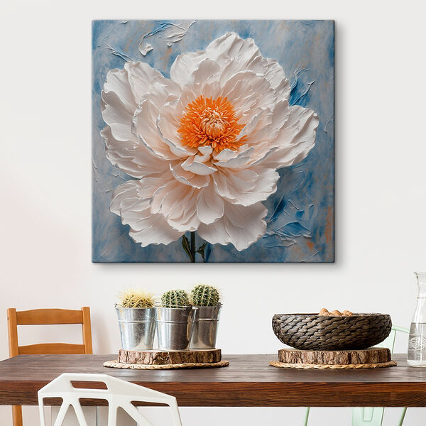 Fleur blanche avec centre orange Fleur blanche avec centre orange