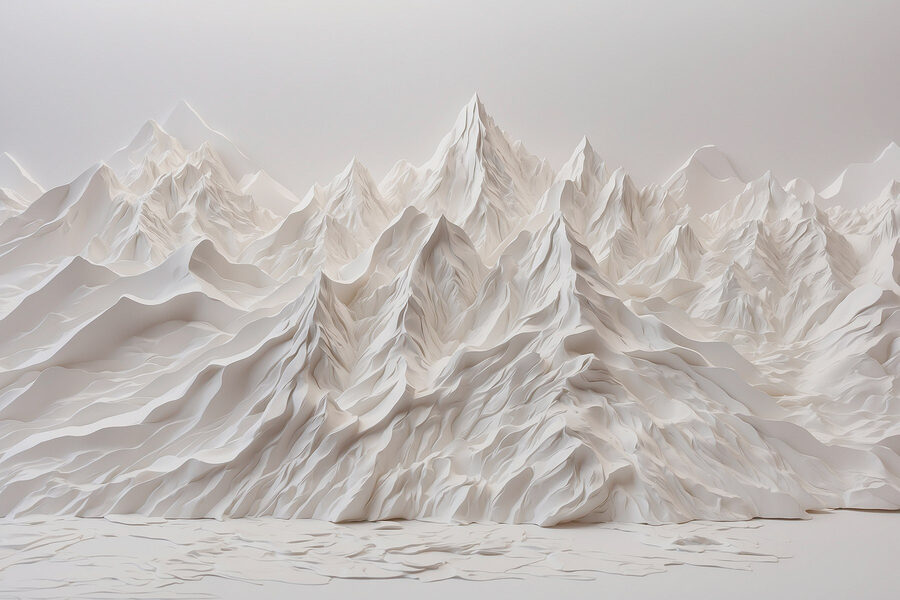 Chaîne de montagnes blanches enneigées