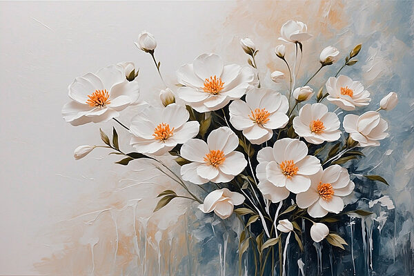 Peinture de fleurs blanches Peinture de fleurs blanches