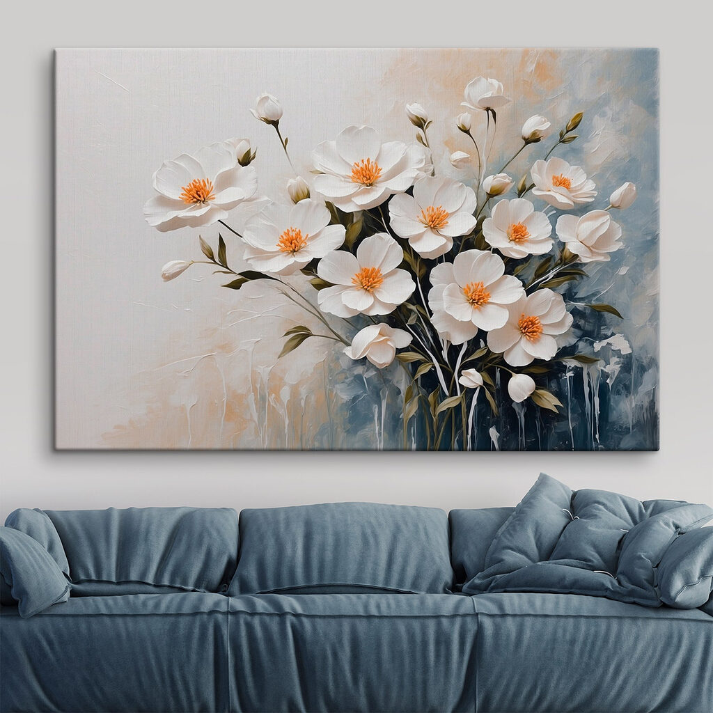 Painting of white flowers