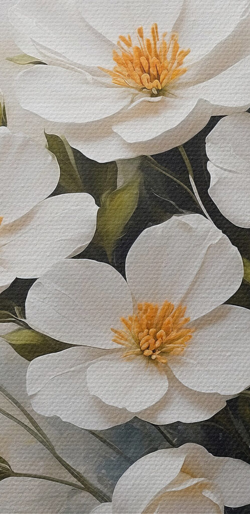 Painting of white flowers