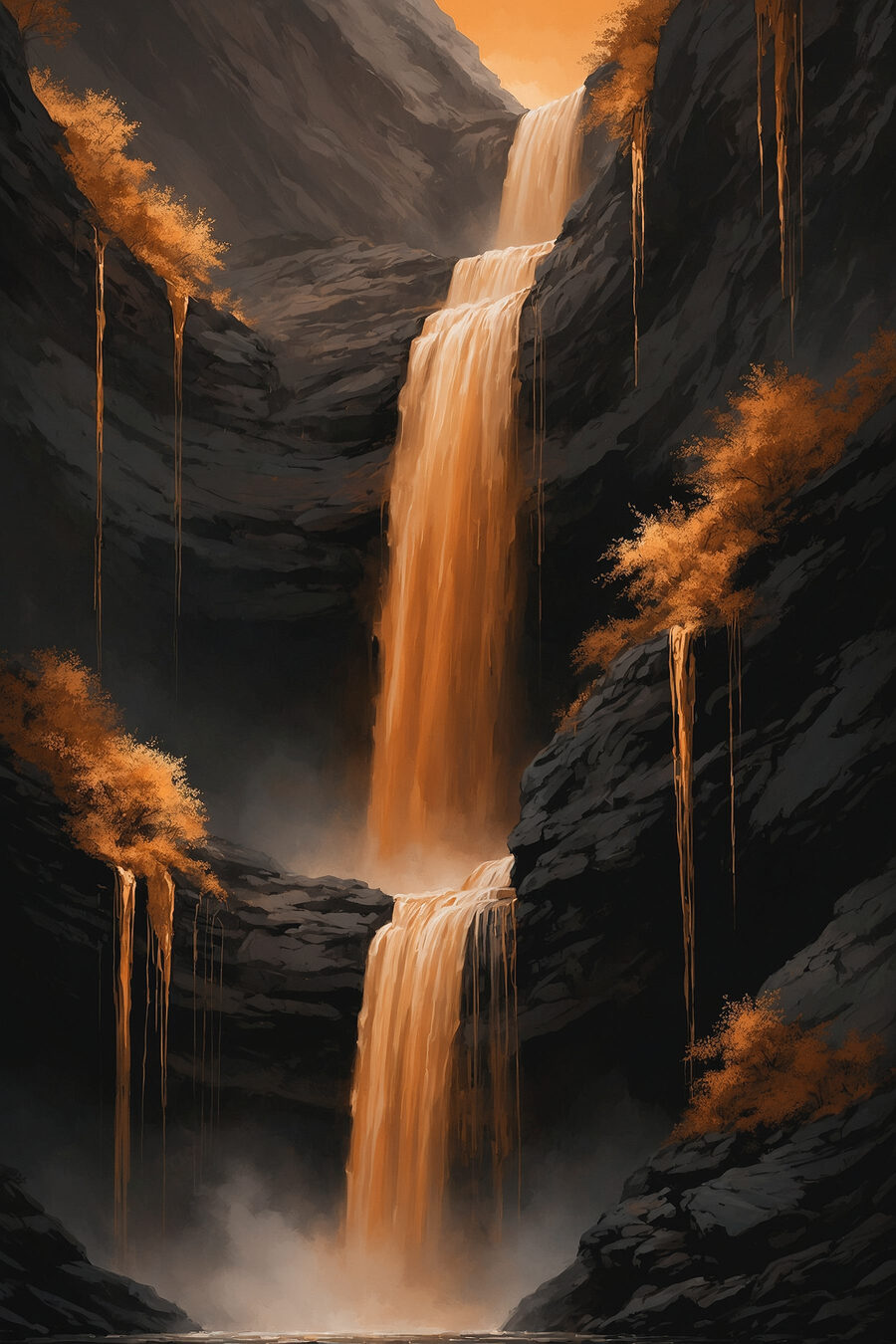 Cascade dans une zone rocheuse