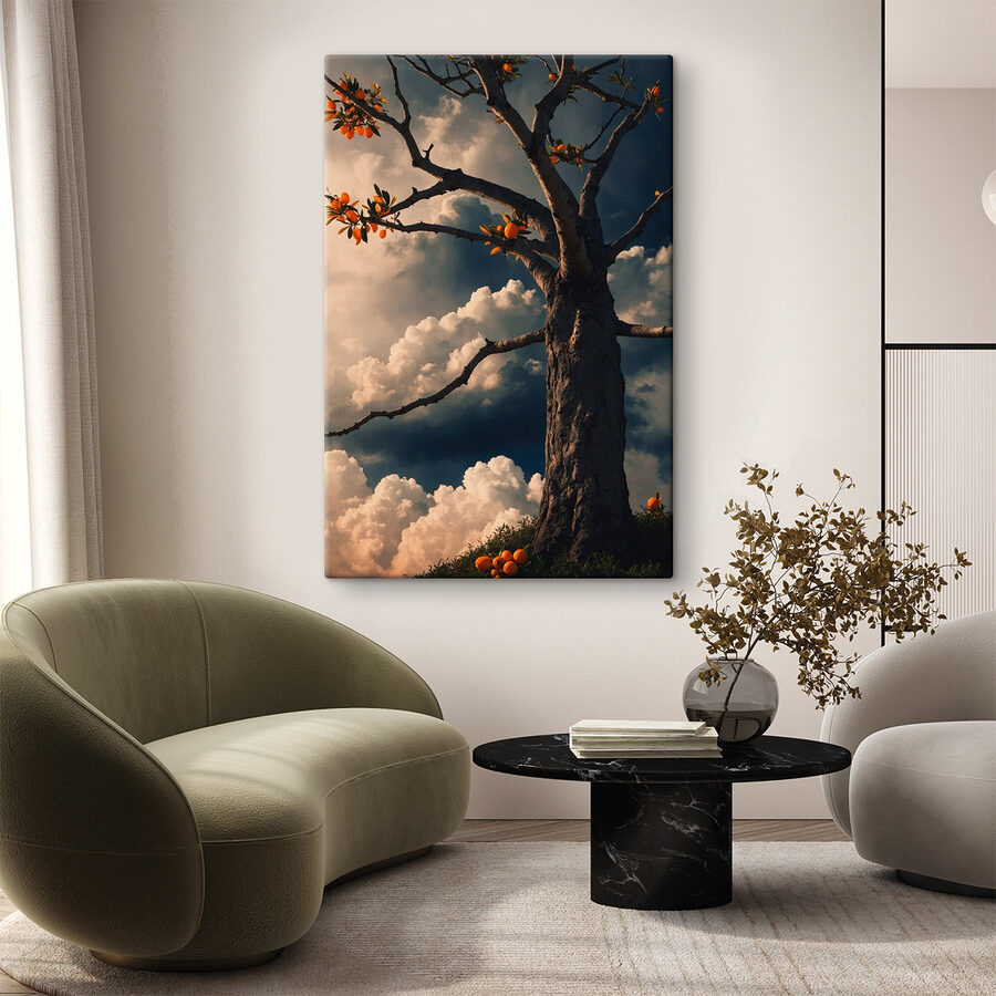 Arbre avec des fruits orange
