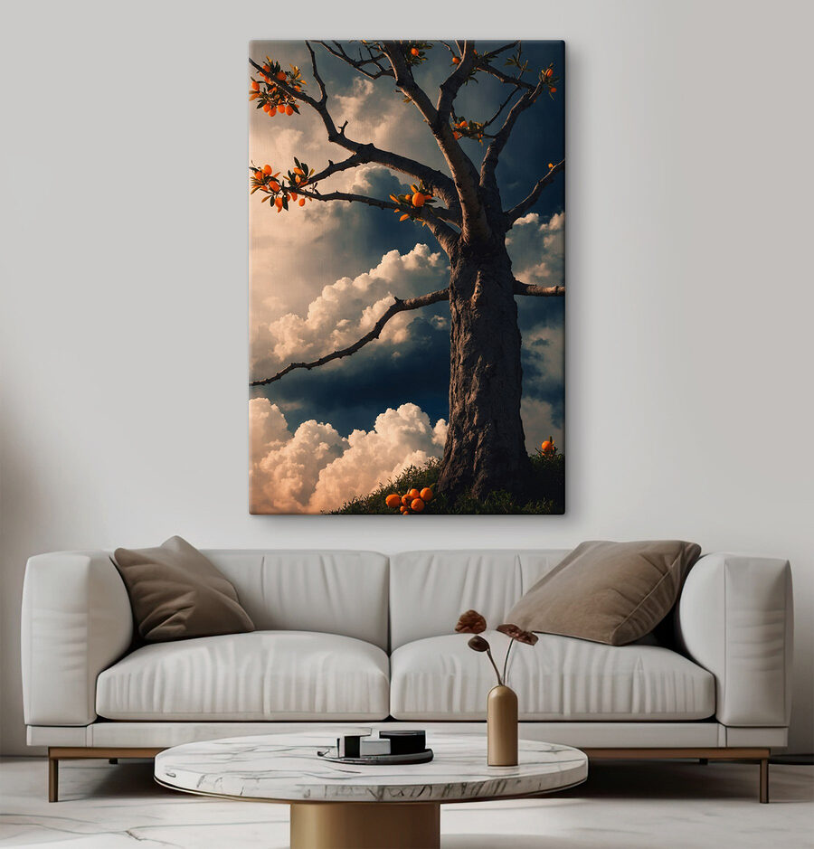 Arbre avec des fruits orange