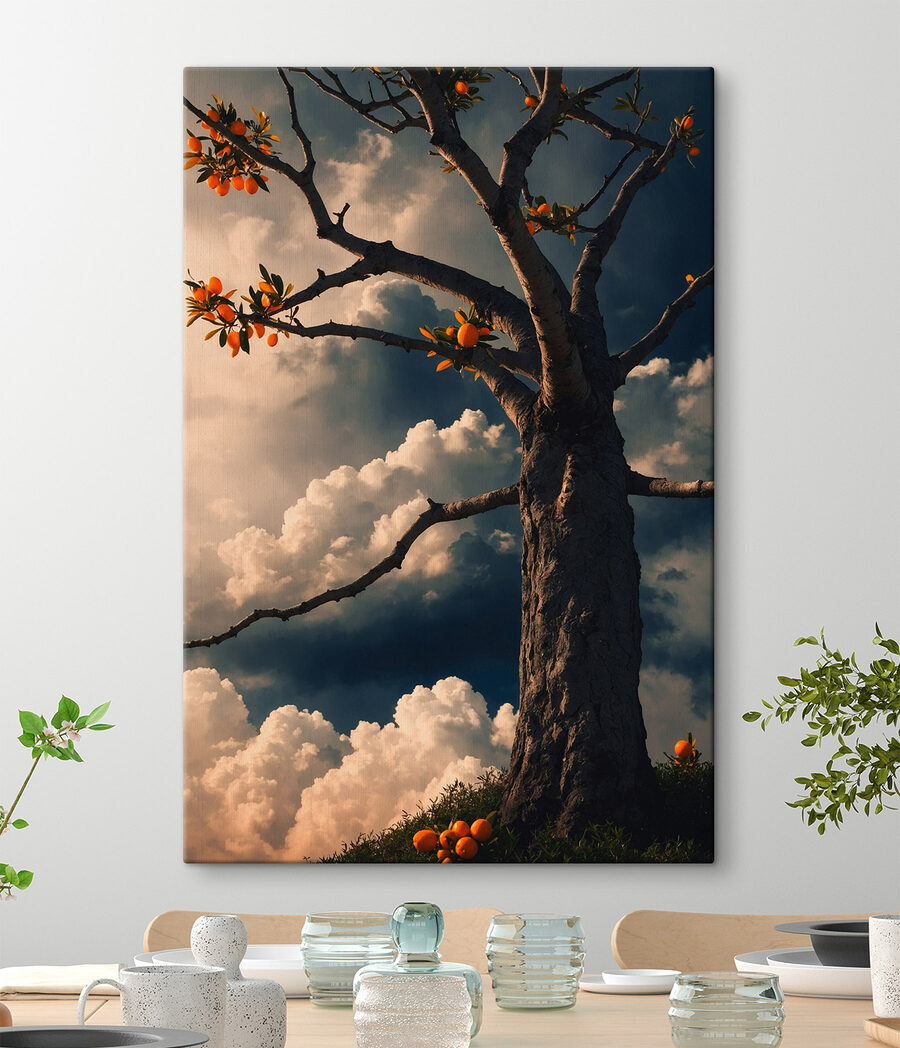 Arbre avec des fruits orange