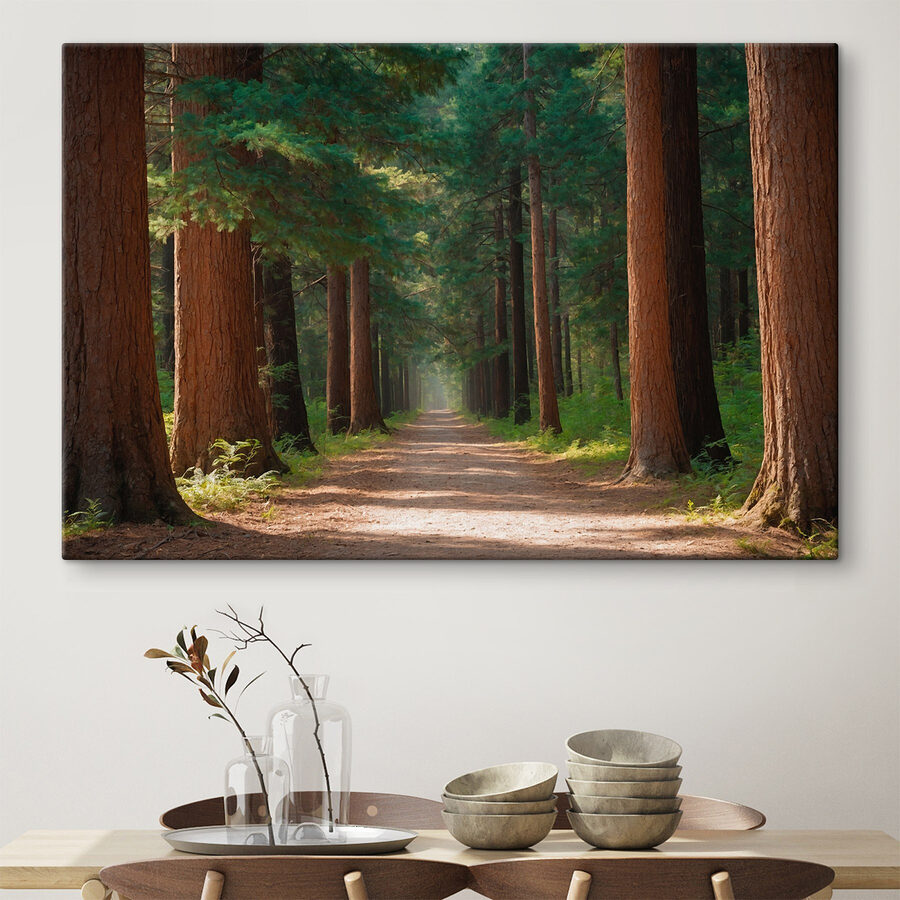 Chemin de terre à travers une forêt