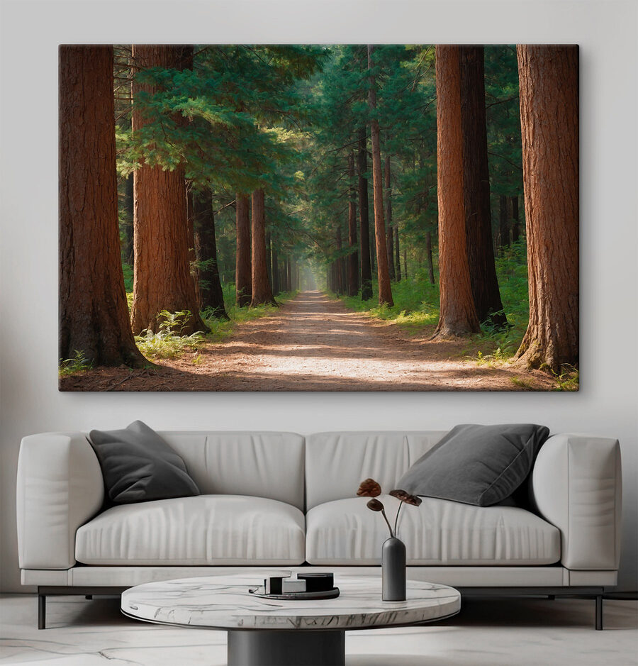 Chemin de terre à travers une forêt