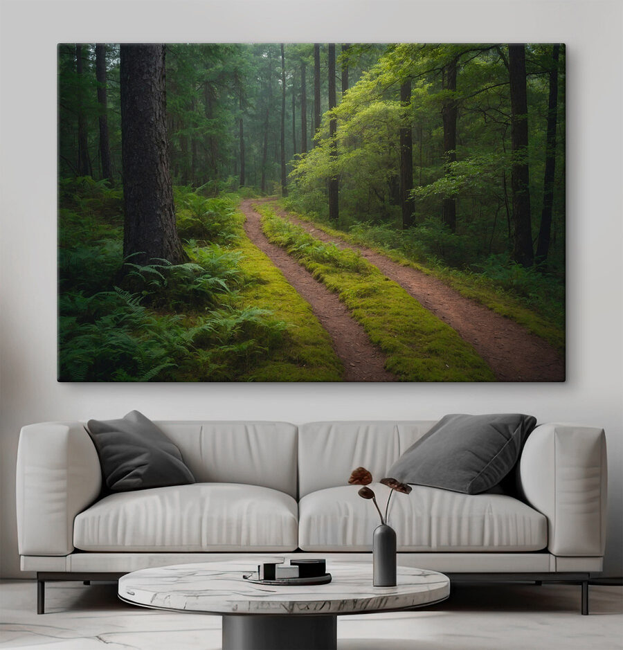 Chemin de terre à travers une forêt