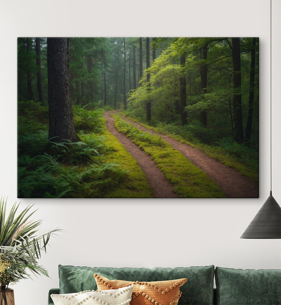 Chemin de terre à travers une forêt