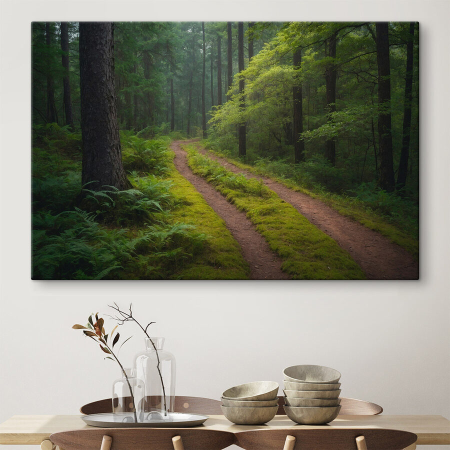 Chemin de terre à travers une forêt