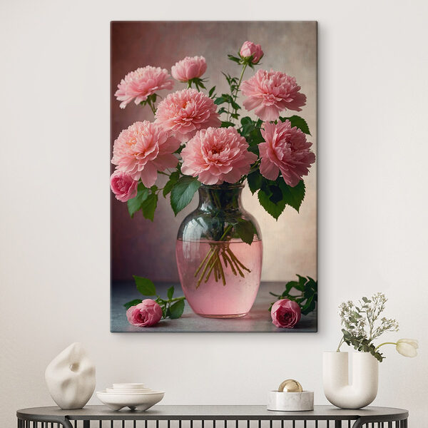 Vase avec fleurs roses Vase avec fleurs roses