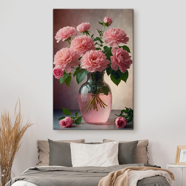 Vase avec fleurs roses Vase avec fleurs roses