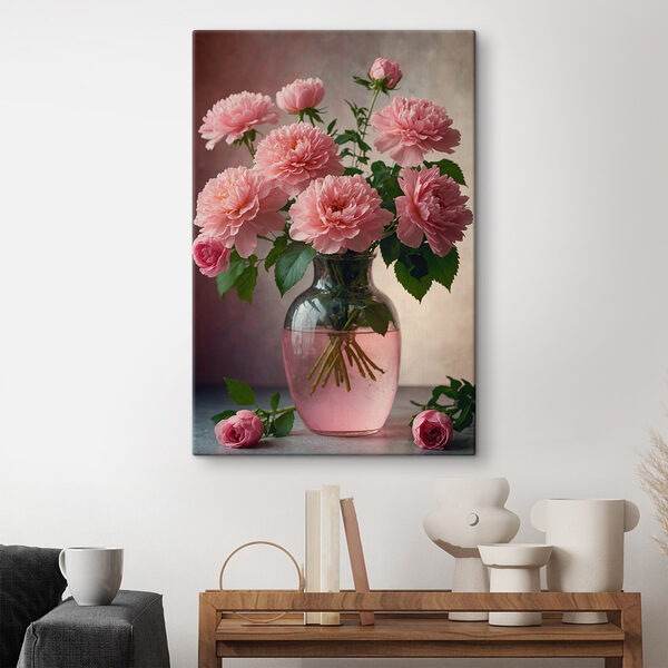 Vase avec fleurs roses Vase avec fleurs roses