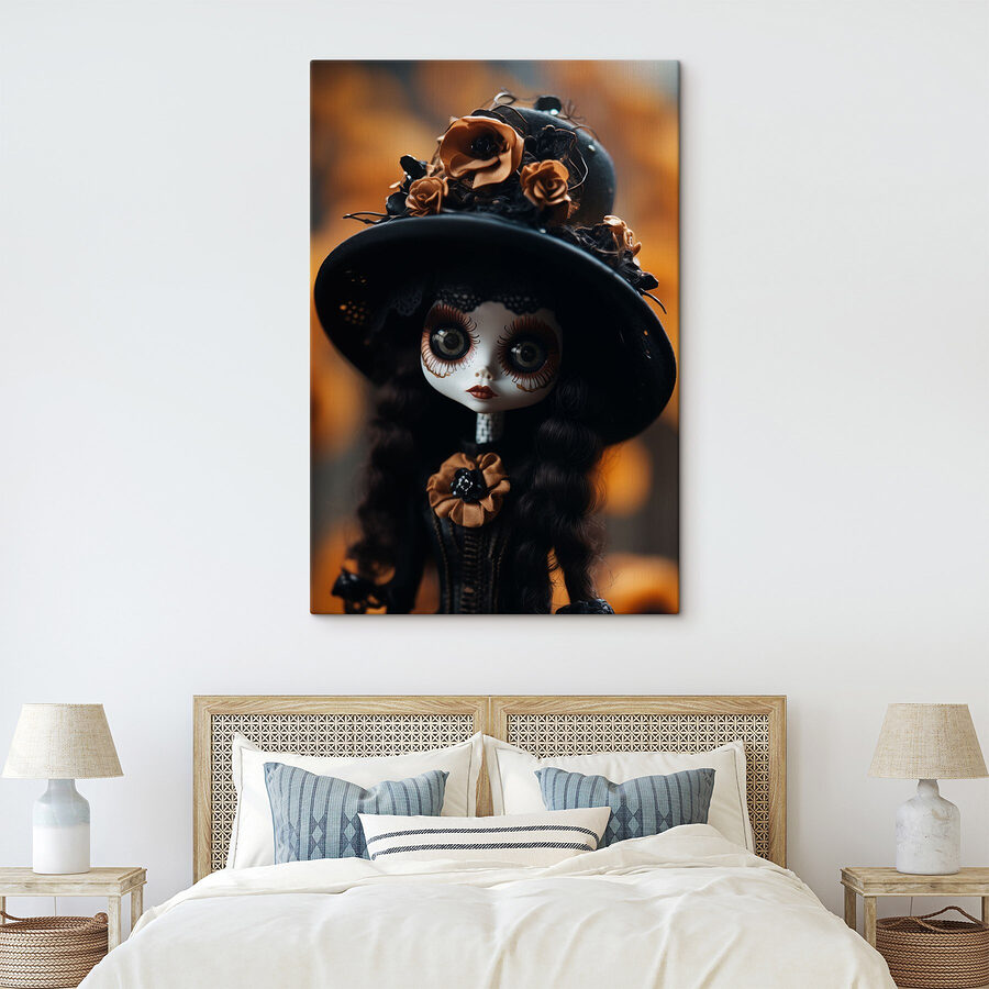 Poupée avec un chapeau et des fleurs Poupée avec un chapeau et des fleurs