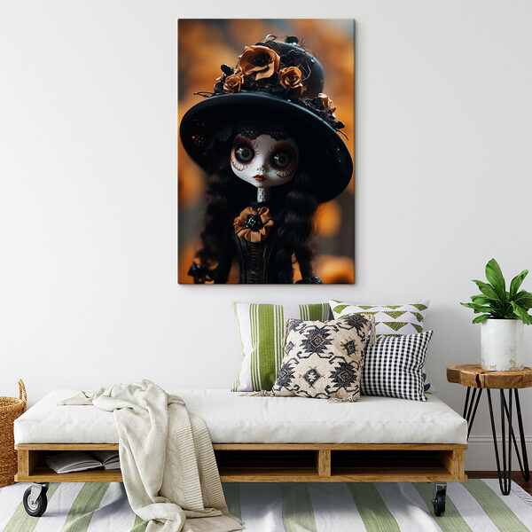 Poupée avec un chapeau et des fleurs Poupée avec un chapeau et des fleurs