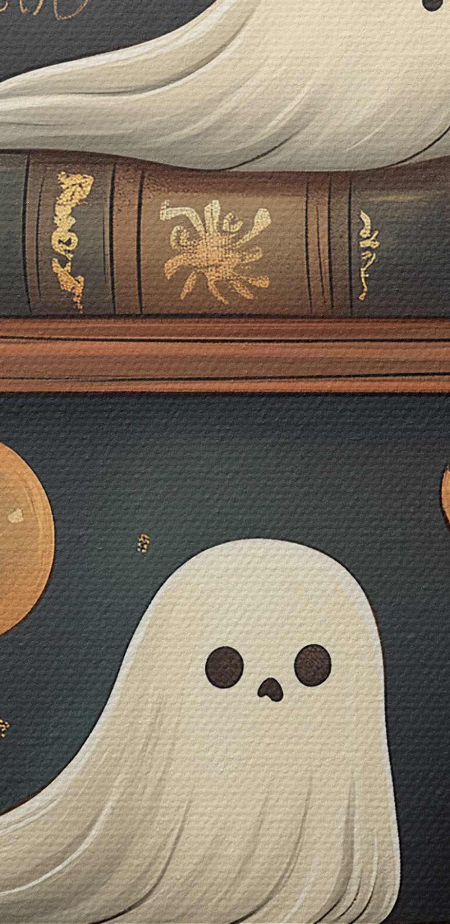 Bibliothèque pleine de livres avec des fantômes Bibliothèque pleine de livres avec des fantômes