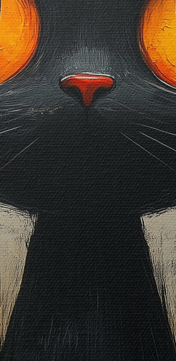 Chat noir aux yeux orange Chat noir aux yeux orange