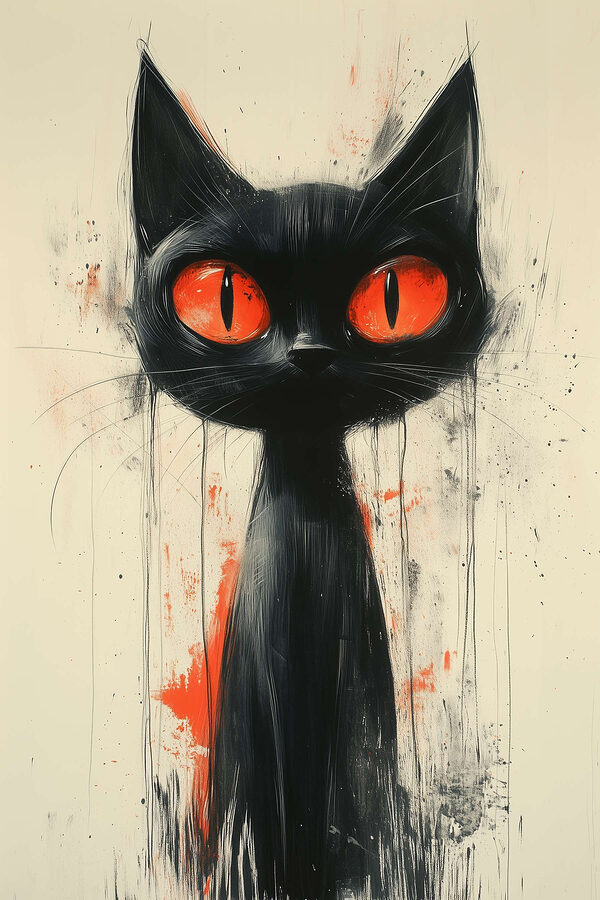 Chat noir aux yeux rouges Chat noir aux yeux rouges