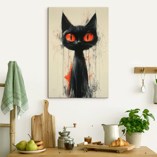 Chat noir aux yeux rouges Chat noir aux yeux rouges