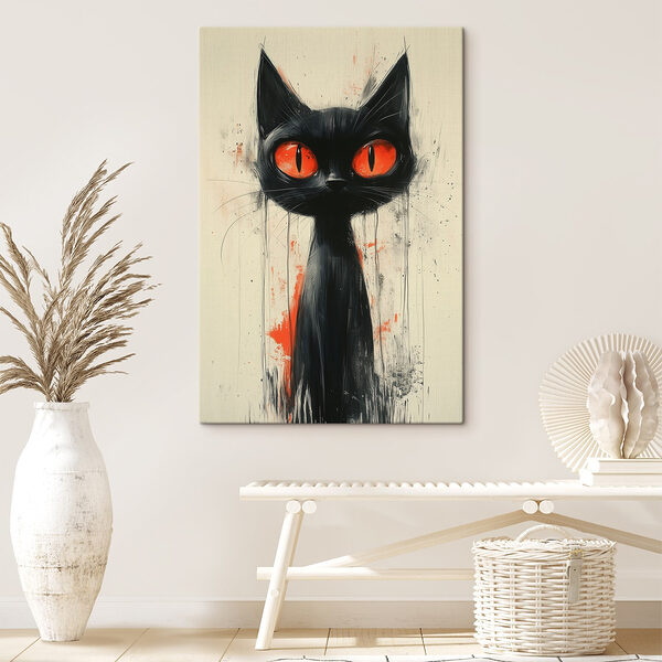 Chat noir aux yeux rouges Chat noir aux yeux rouges