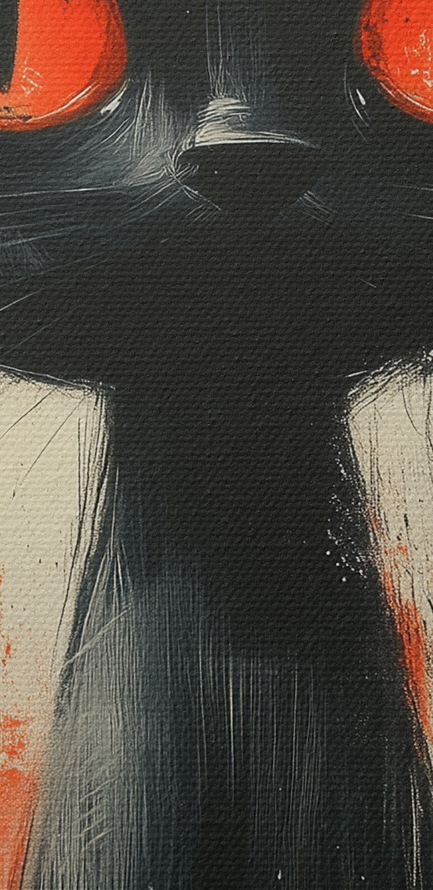 Chat noir aux yeux rouges