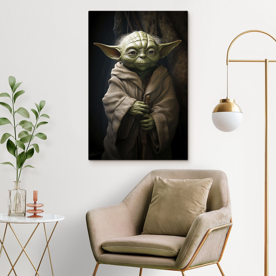 Personnage vert en robe de chambre