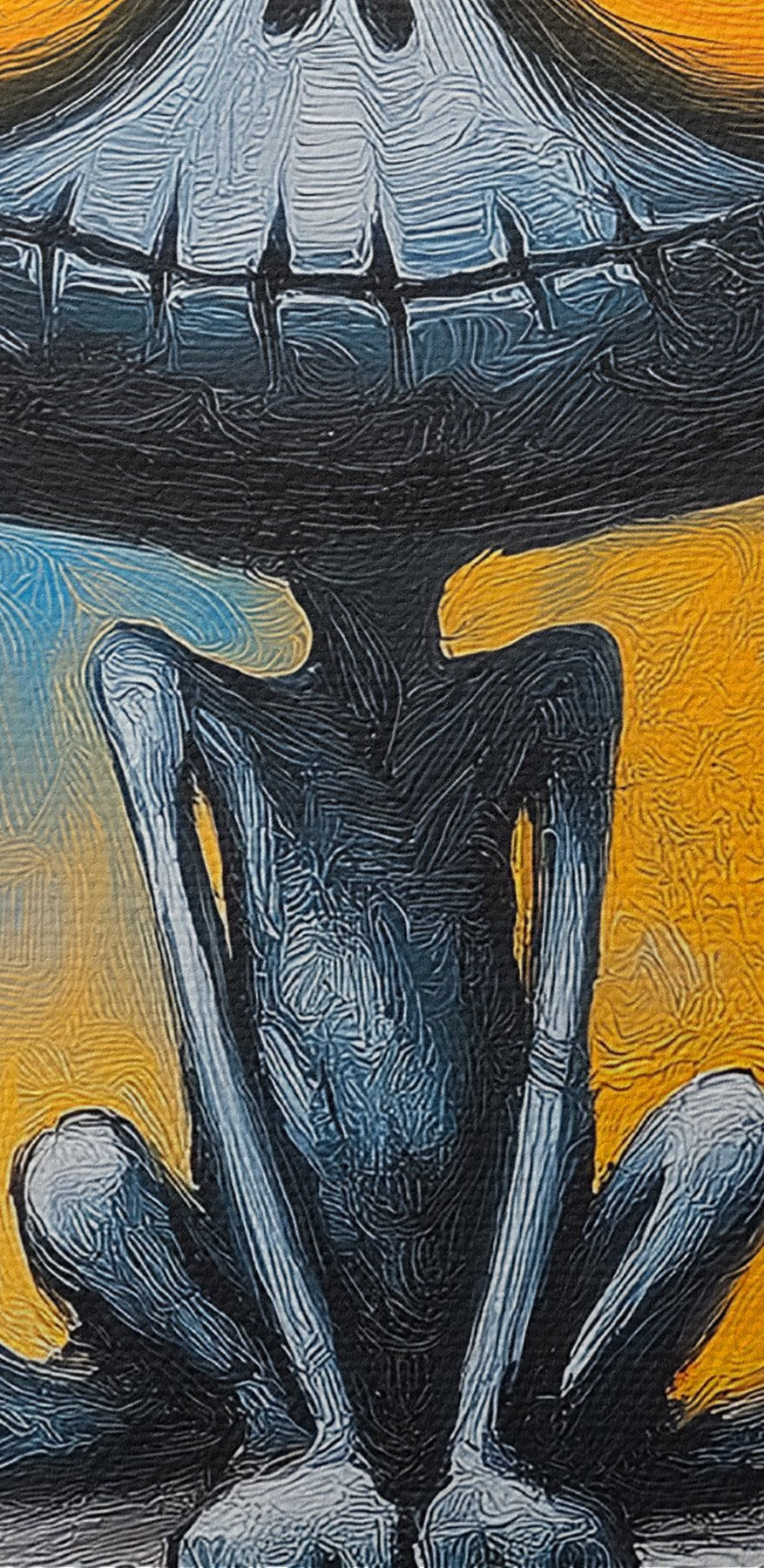 Personnage de bande dessinée assis sur une corniche