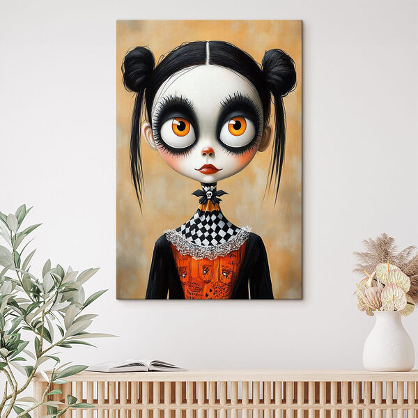 Fille de dessin animé avec de grands yeux Fille de dessin animé avec de grands yeux