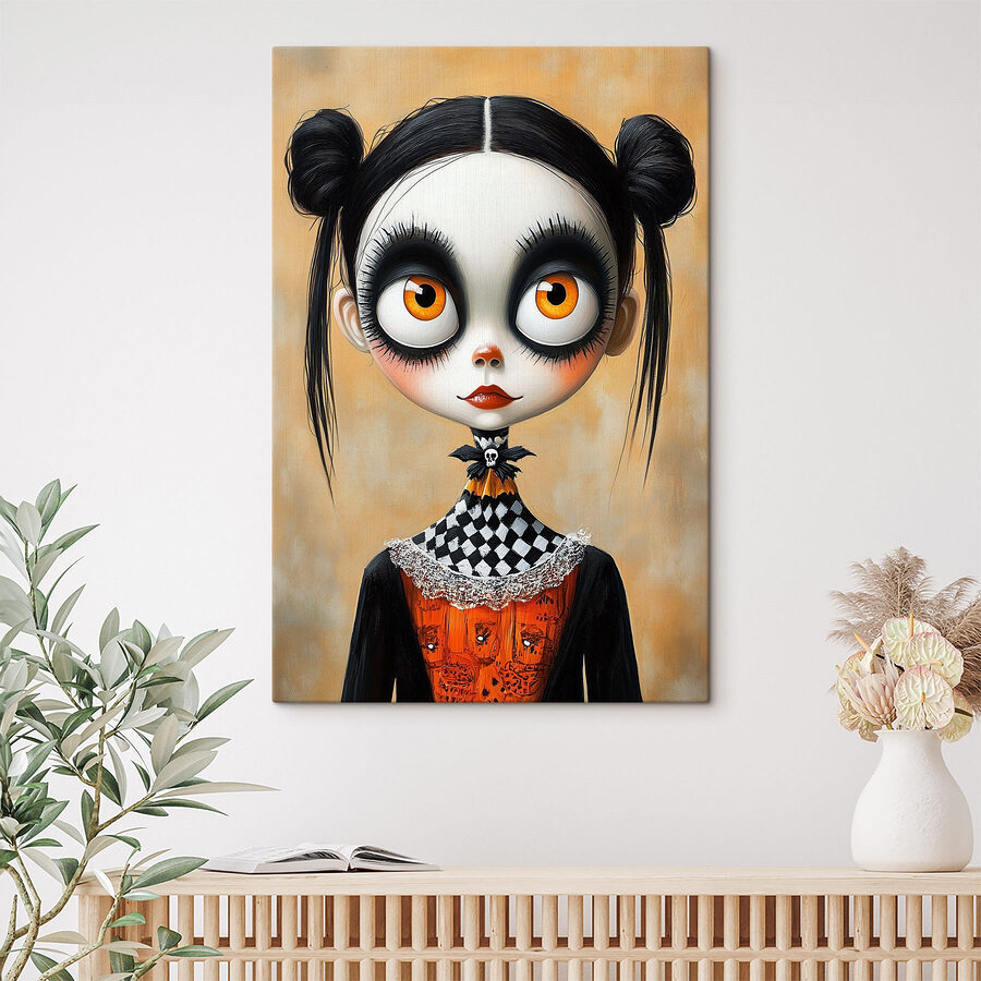 Fille de dessin animé avec de grands yeux Fille de dessin animé avec de grands yeux