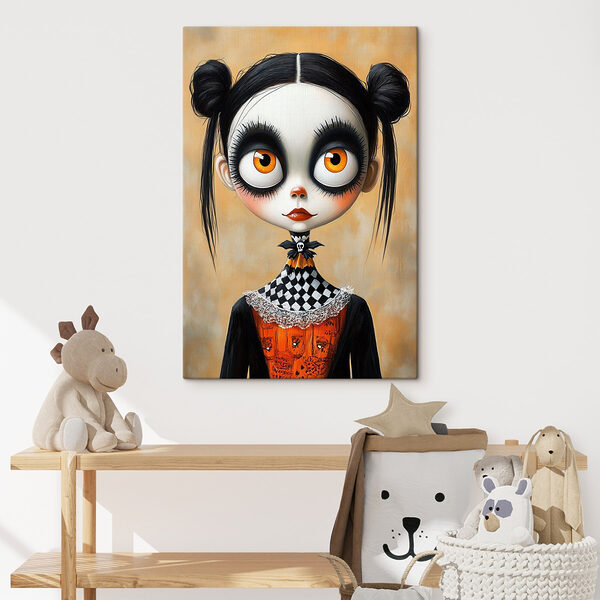 Fille de dessin animé avec de grands yeux Fille de dessin animé avec de grands yeux