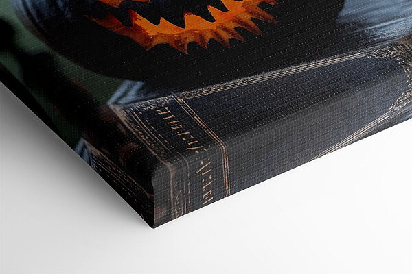 Citrouille sculptée sur un livre Citrouille sculptée sur un livre