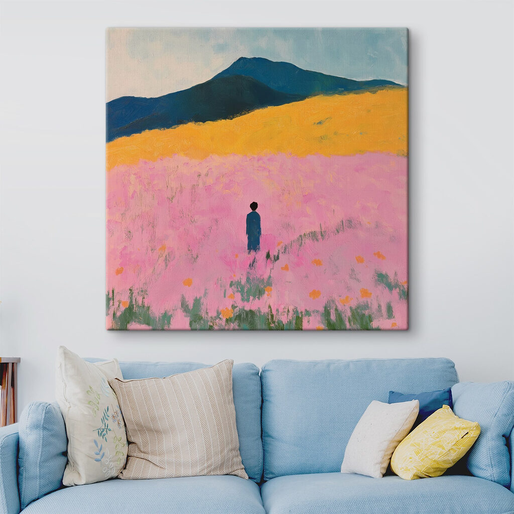 Person standing in a field of flowers Person standing in a field of flowers