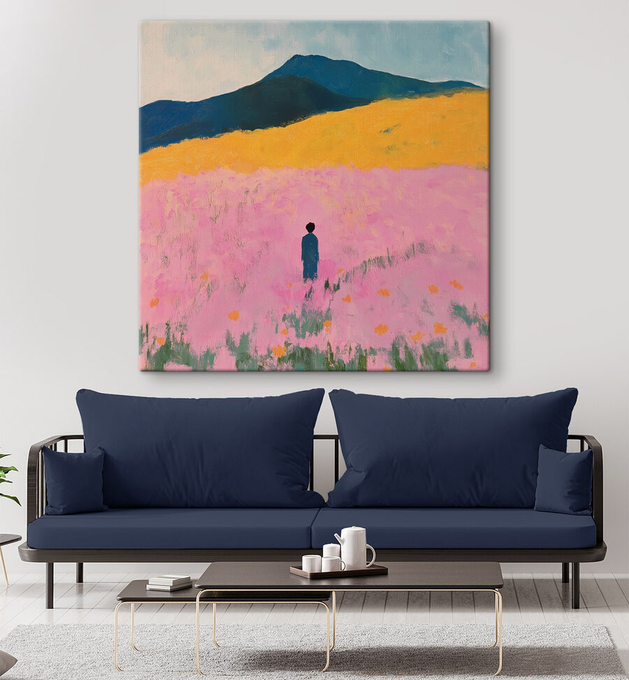 Personne debout dans un champ de fleurs