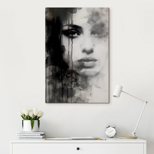 Visage de femme avec des fleurs Visage de femme avec des fleurs
