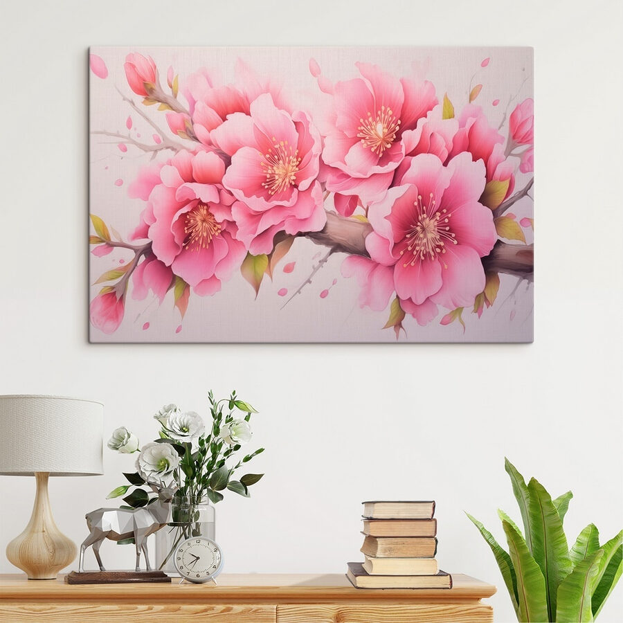Tableaux Peinture de fleurs roses