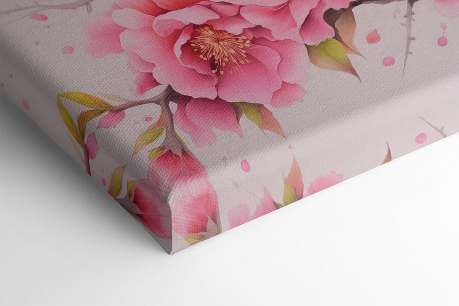 Tableaux Peinture de fleurs roses – Image 3