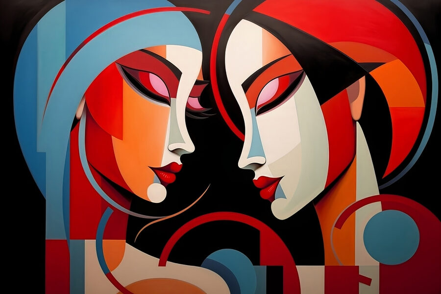 Peinture de deux femmes