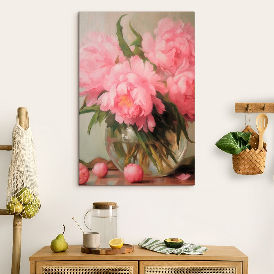 Vase de fleurs roses
