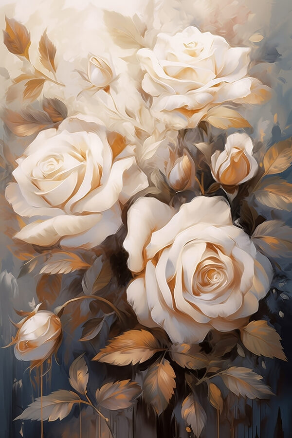 Peinture de roses blanches Peinture de roses blanches