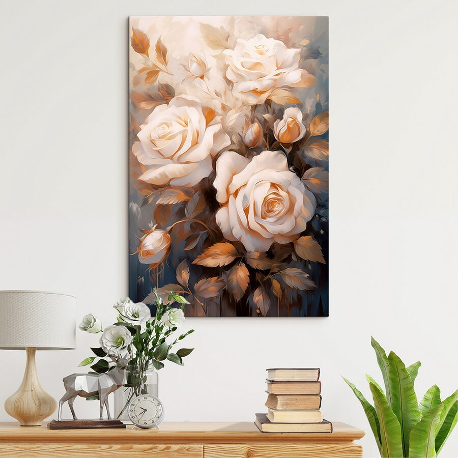 Peinture de roses blanches