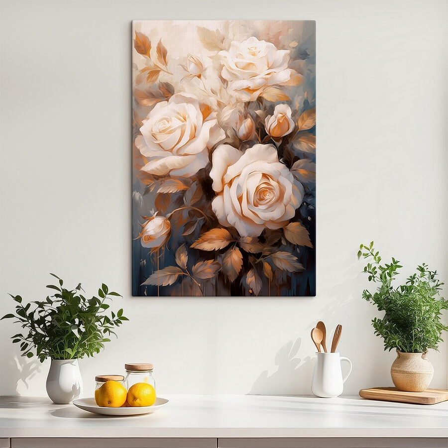 Peinture de roses blanches