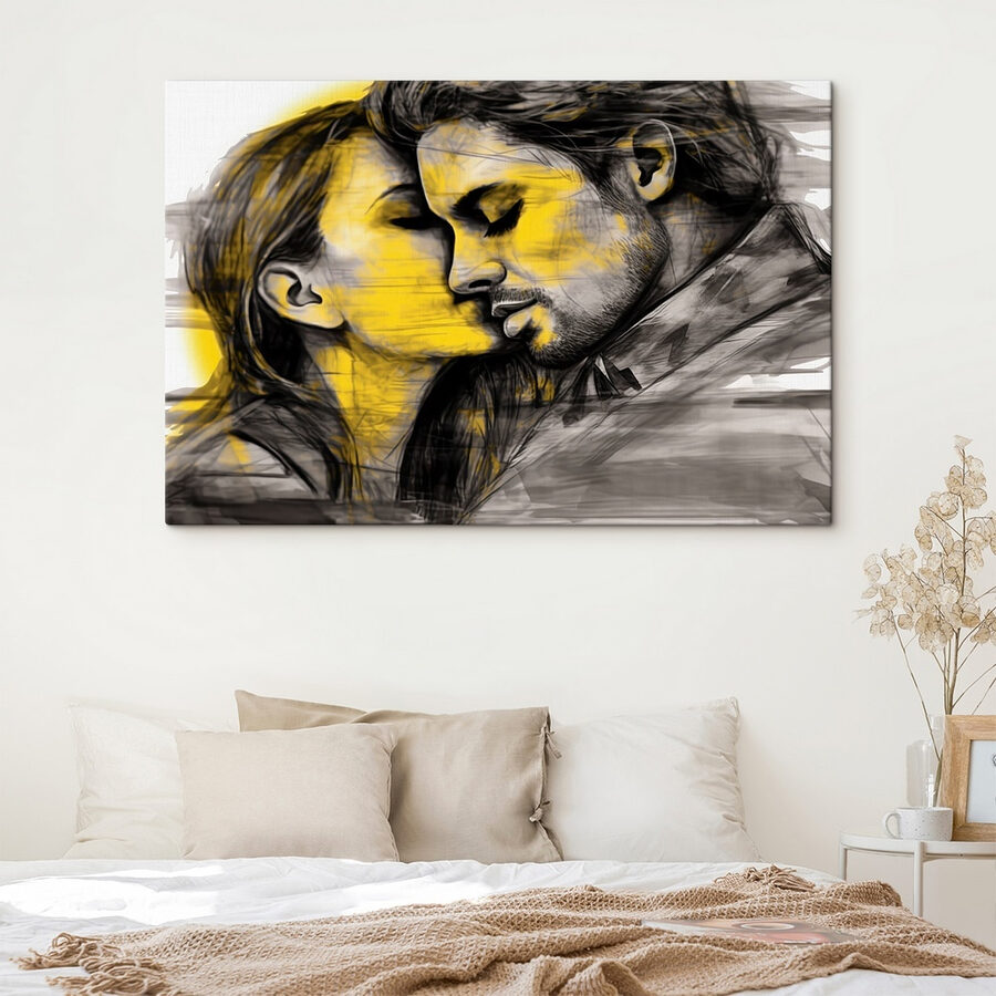 Homme et femme s'embrassant
